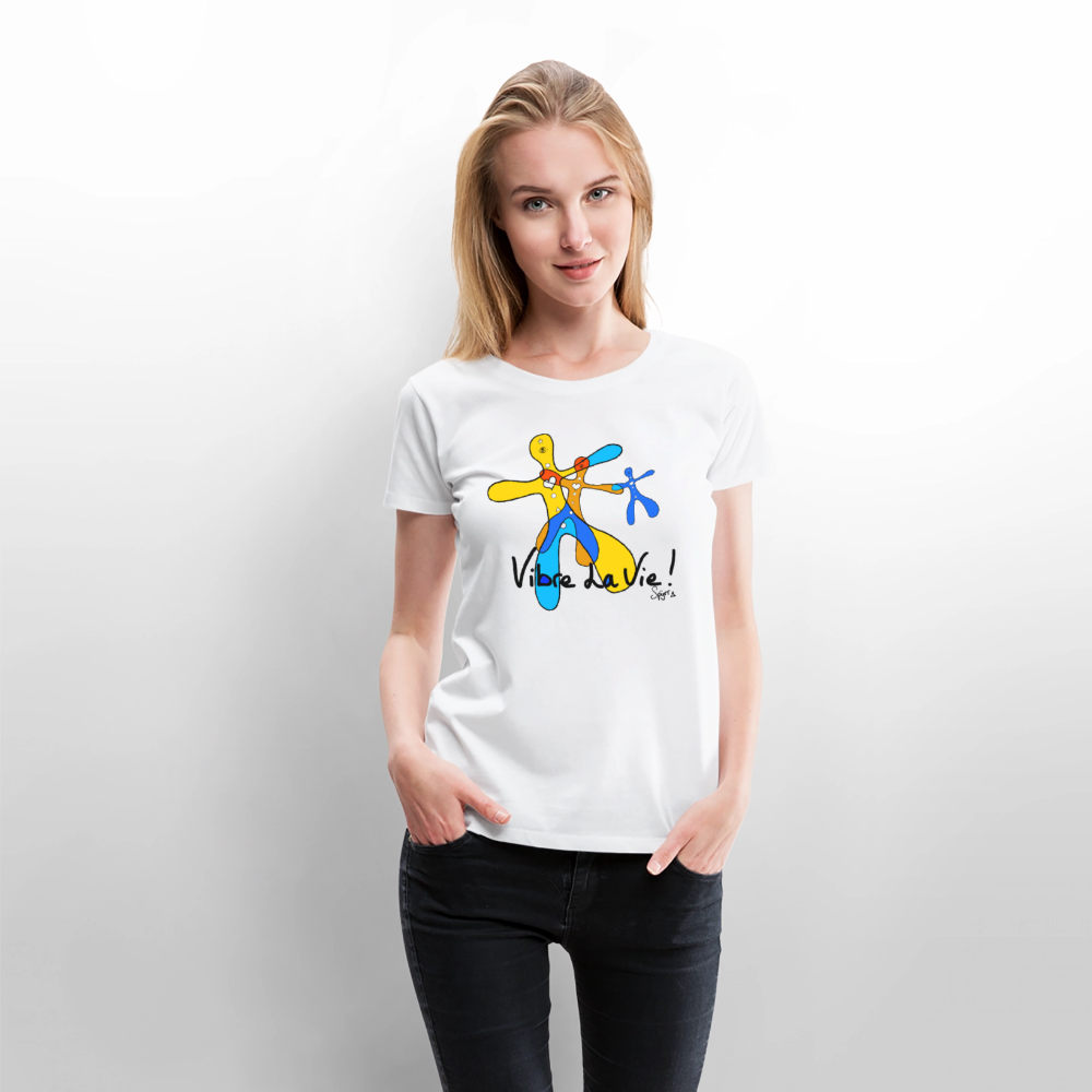 TEE-SHIRT SPYRR POUR FEMME : " Vibre en couleur Humaïnous " - blanc