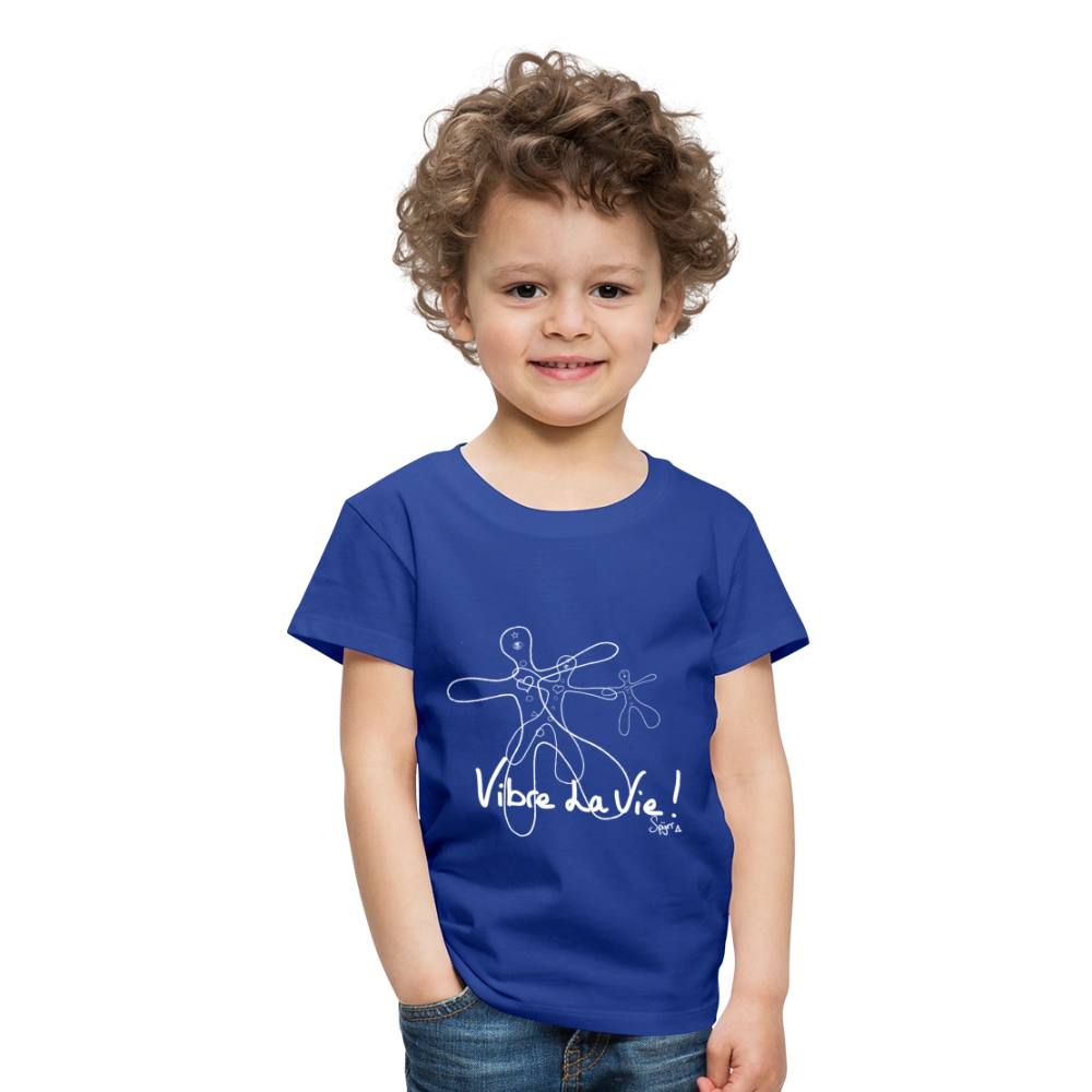 TEE-SHIRT SPYRR POUR ENFANT : " Vibre Humaïnous " - bleu roi