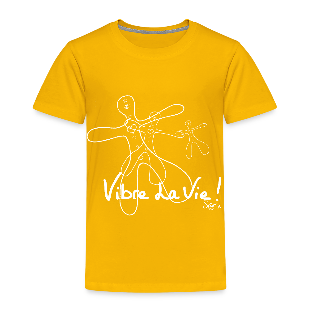 TEE-SHIRT SPYRR POUR ENFANT : " Vibre Humaïnous " - jaune soleil