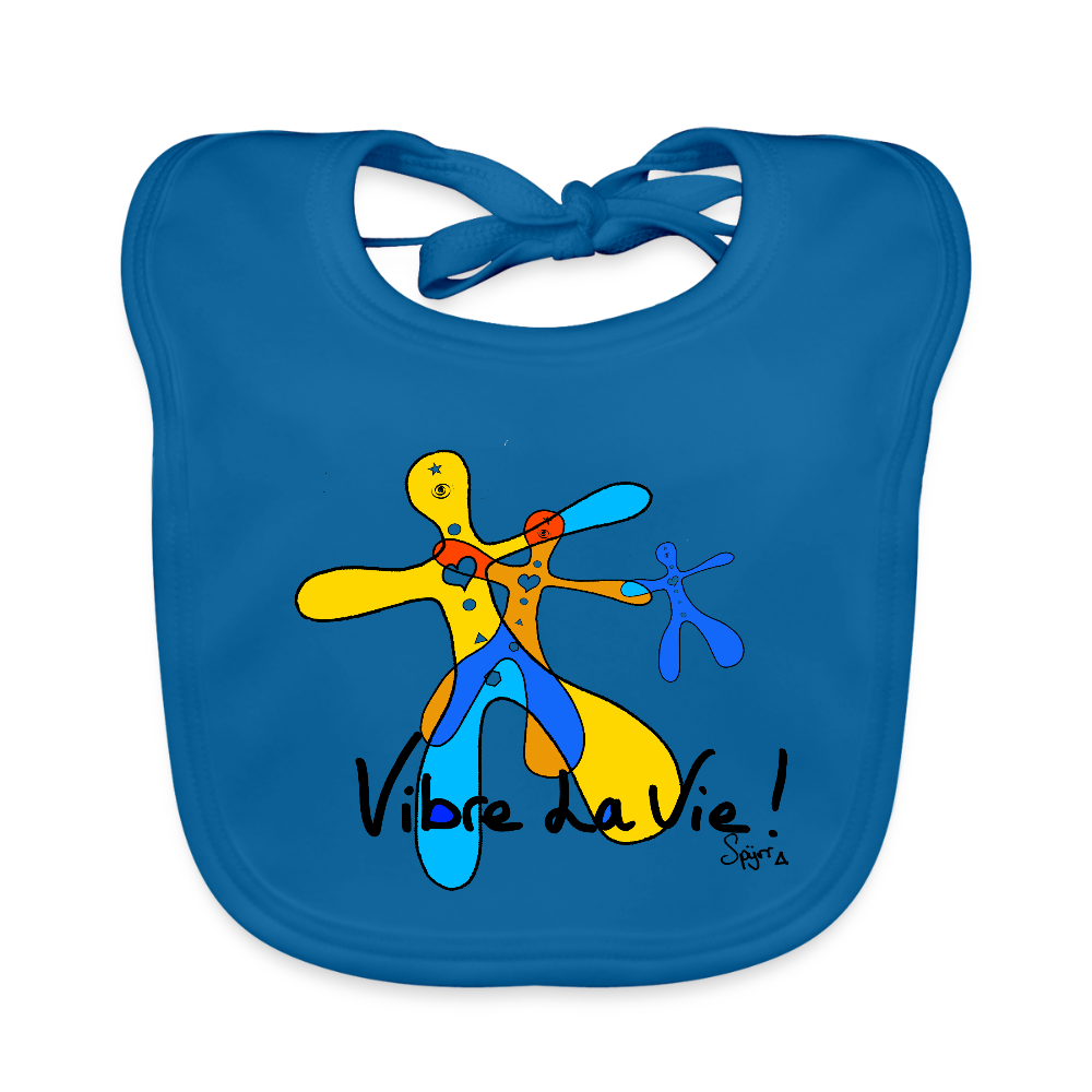 BAVOIR SPYRR BIO POUR BEBE : "Vibre la Vie en couleur " - bleu paon