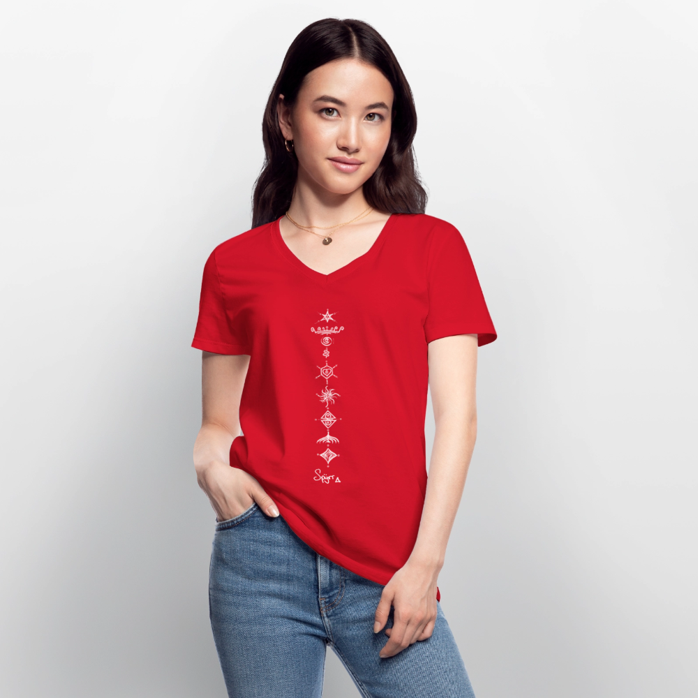 TEE-SHIRT SPYRR POUR FEMME : " Vibre tes Chakras " - rouge