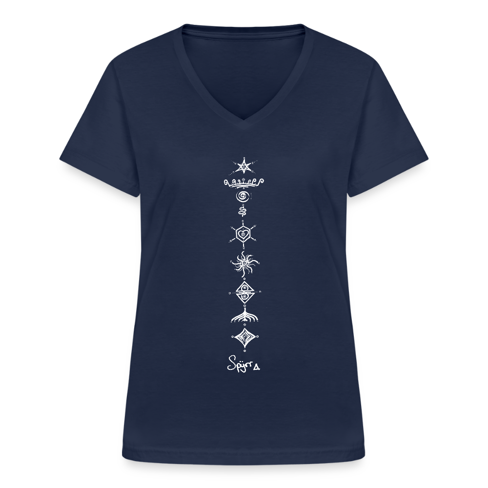 TEE-SHIRT SPYRR POUR FEMME : " Vibre tes Chakras " - marine