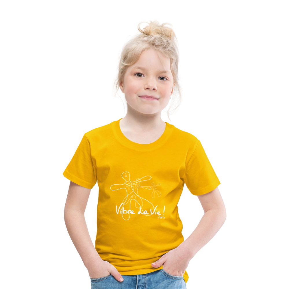 TEE-SHIRT SPYRR POUR ENFANT : " Vibre Humaïnous " - jaune soleil