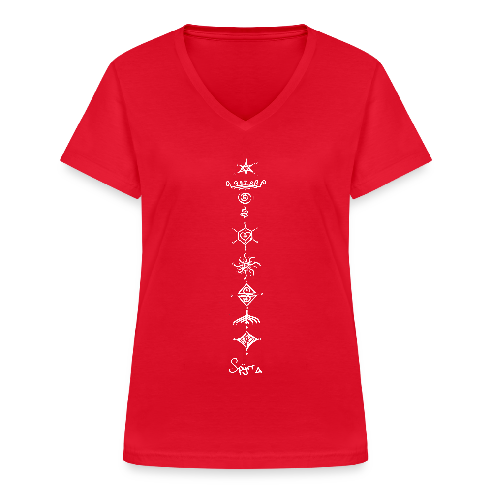 TEE-SHIRT SPYRR POUR FEMME : " Vibre tes Chakras " - rouge