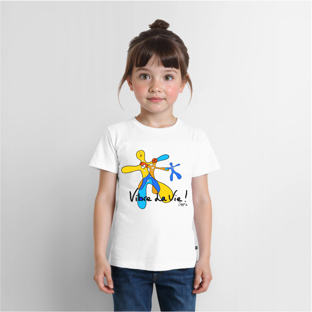 TEE-SHIRT SPYRR POUR ENFANT : " Vibre Humaïnous " - blanc