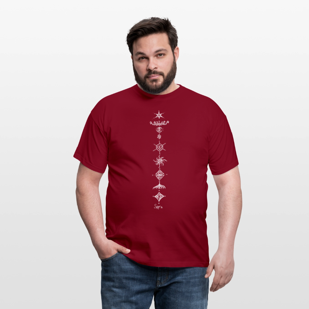 T-Shirt Spyrr pour homme - Vibre tes Chakras - rouge brique