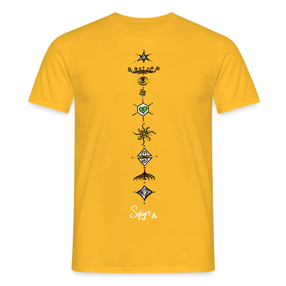 T-Shirt Spyrr pour homme - Vibre tes chakras - jaune