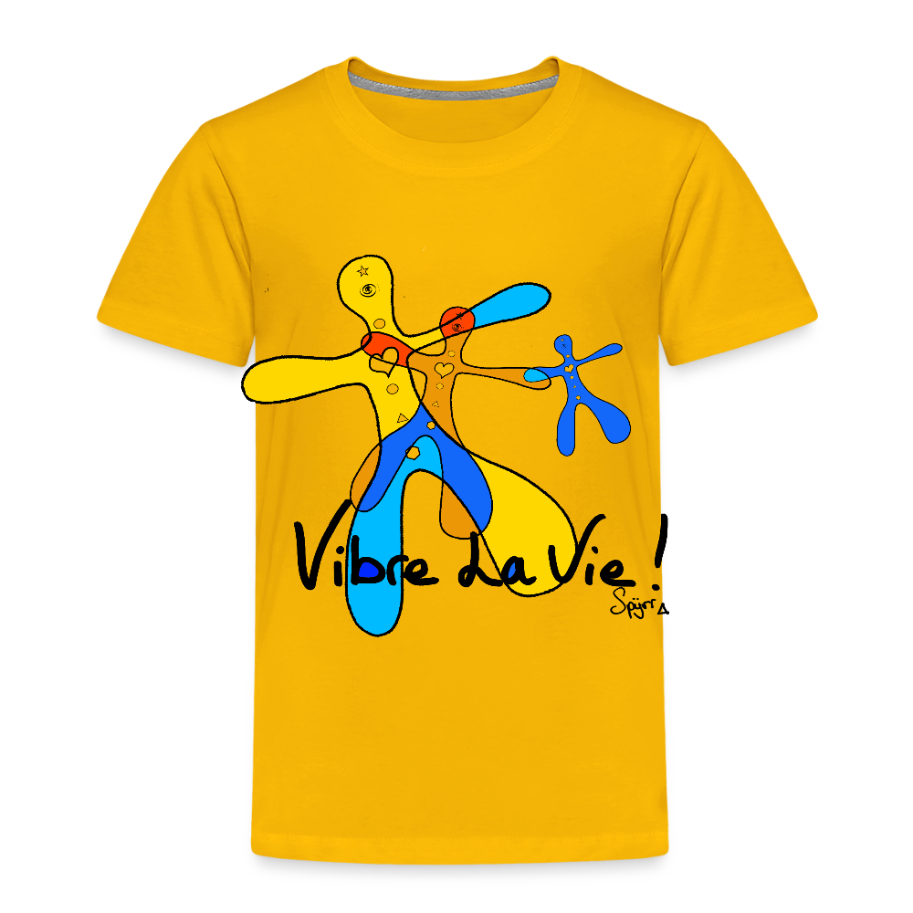 TEE-SHIRT SPYRR POUR ENFANT : " Vibre Humaïnous " - jaune soleil