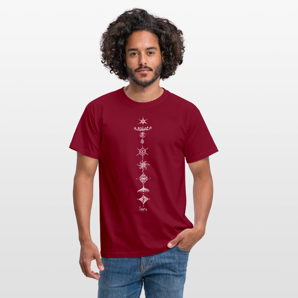 T-Shirt Spyrr pour homme - Vibre tes Chakras - rouge brique