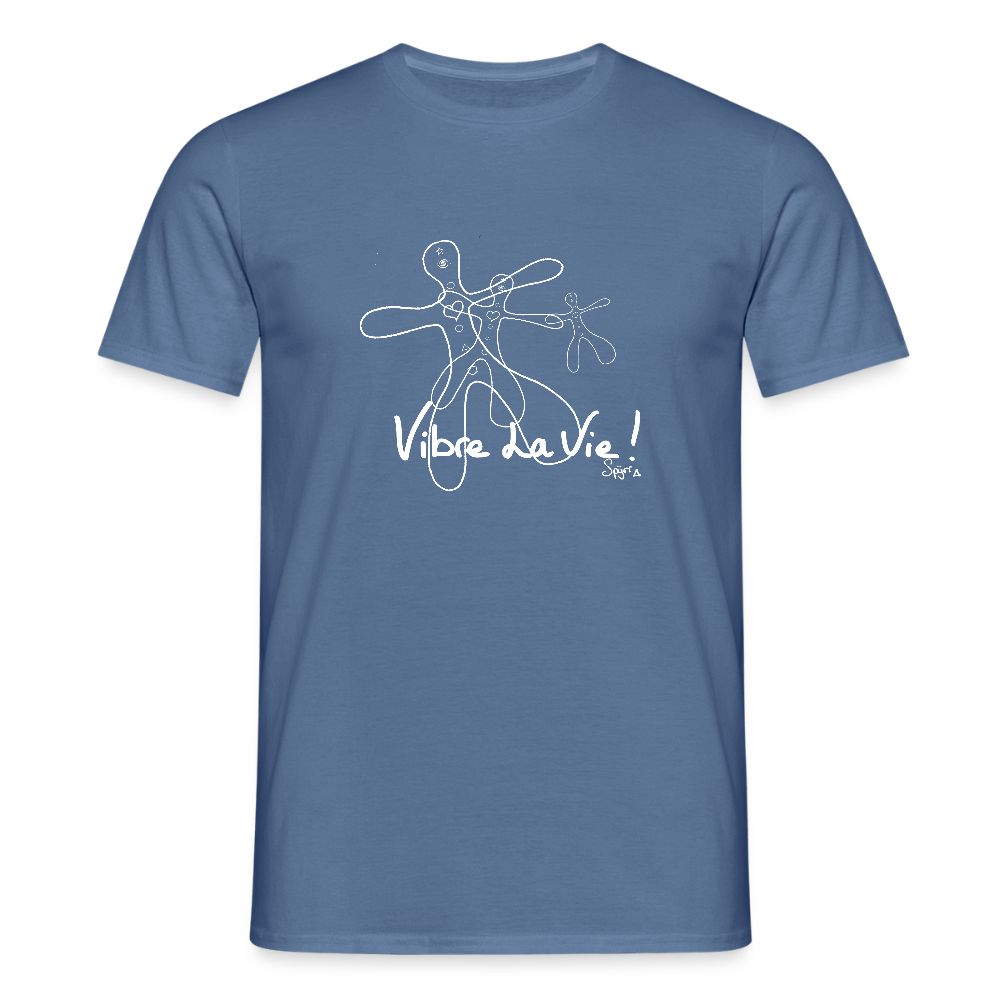 T-Shirt Spyrr pour homme - Vibre la vie Humaïnous - bleu pigeon