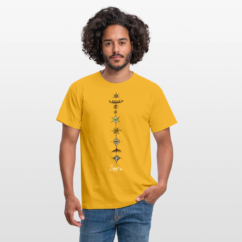 T-Shirt Spyrr pour homme - Vibre tes chakras - jaune