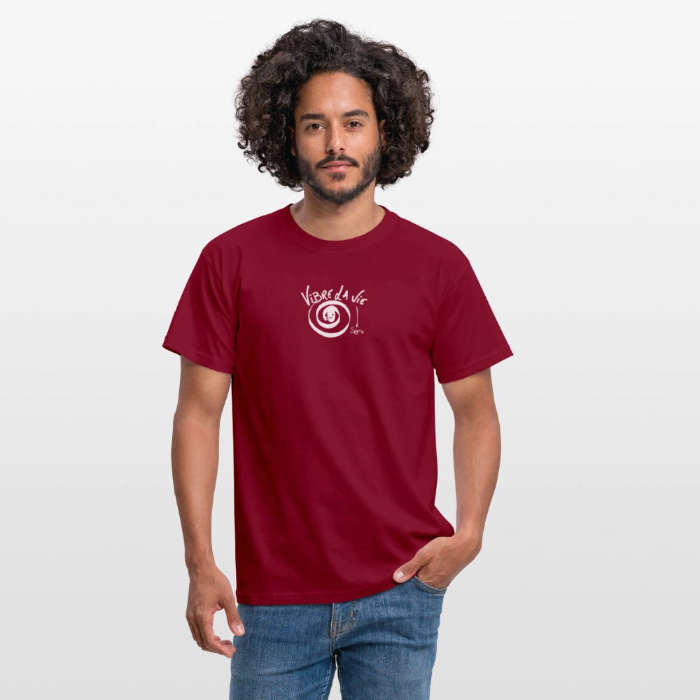 T-Shirt Spyrr pour homme - Vibre la Vie - rouge brique