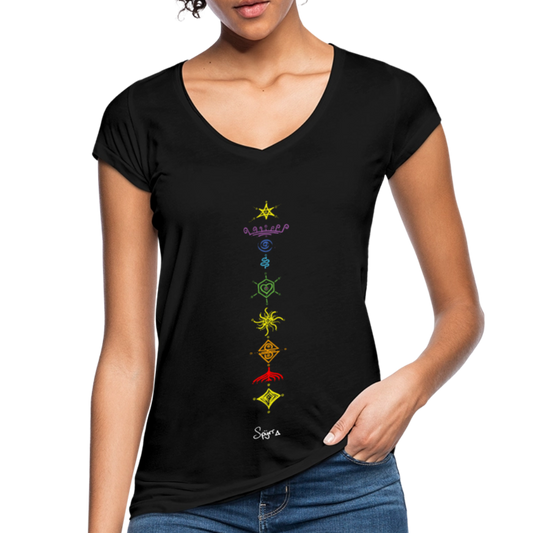 TEE-SHIRT SPYRR  POUR FEMME : " Vibre  tes chakras" - noir