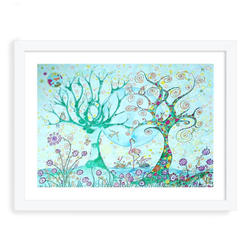 Tableau Spyrr " A la rencontre du flamand rose" - Illustration