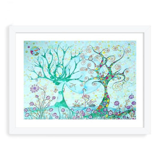 Tableau Spyrr " A la rencontre du flamand rose" - Illustration